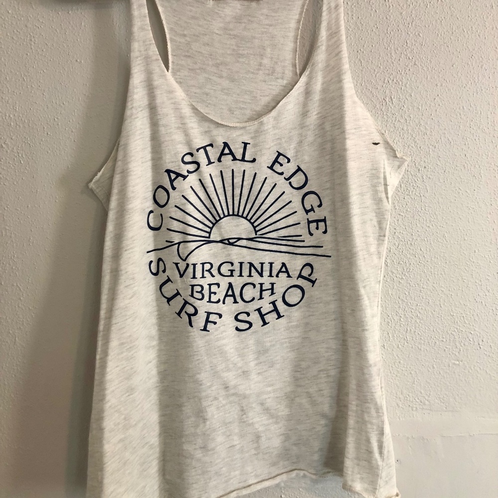 White Size Small Coastal Edge Tank Top